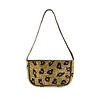 Brown Leopard Beaded Baguette Bag