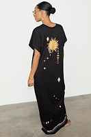 Thumbnail for Black Sunshine Palm T-Shirt Dress