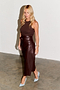 Chocolate Vegan Leather Jaspre Skirt