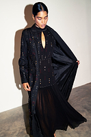 Thumbnail for caption_Model wears Black Studded Azelea Dress in UK 8 / US 4