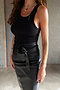 Black Vegan Leather Jaspre Skirt