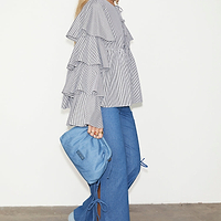 Thumbnail for caption_Model wears Stripe Houston Shirt in UK size 10/ US 6