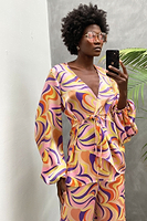 Thumbnail for Swirl Oversized Wrap Top
