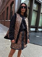 Thumbnail for model wearing Black Quilted Skirt