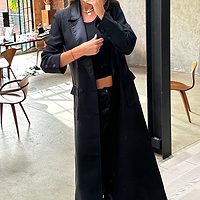 Thumbnail for model wearing Black Satin Mix 55 Jacket