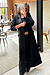 model wearing Black Satin Mix 55 Jacket