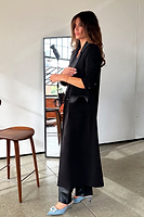 Thumbnail for model wearing Black Satin Mix 55 Jacket