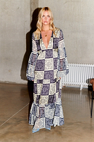 Thumbnail for Navy And Cream Bandana Stevie Dress full length