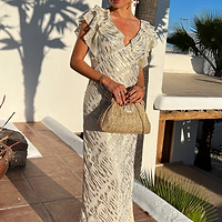 Thumbnail for Model wearing Silver Tilda Dress facing the camera