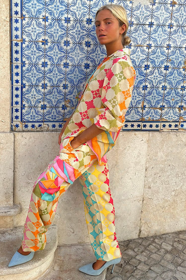 Multi Abstract Cargo Trousers