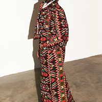 Thumbnail for Model wearing Abstract Print Skirt
