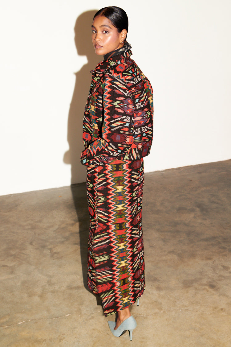 Abstract Print Skirt