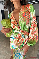 Thumbnail for caption_Model wears Green Abstract Mini Vienna in UK size 10/ US 6