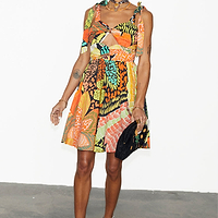Thumbnail for caption_Model wears Fiji Antonia Mini Dress in UK size 10/ US 6