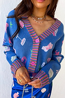 Thumbnail for Blue Athena Jacquard Cardigan