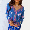 Blue Athena Jacquard Cardigan