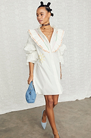 Thumbnail for caption_Model wears White Ibiza Austin Mini Dress in UK size 10/ US 6