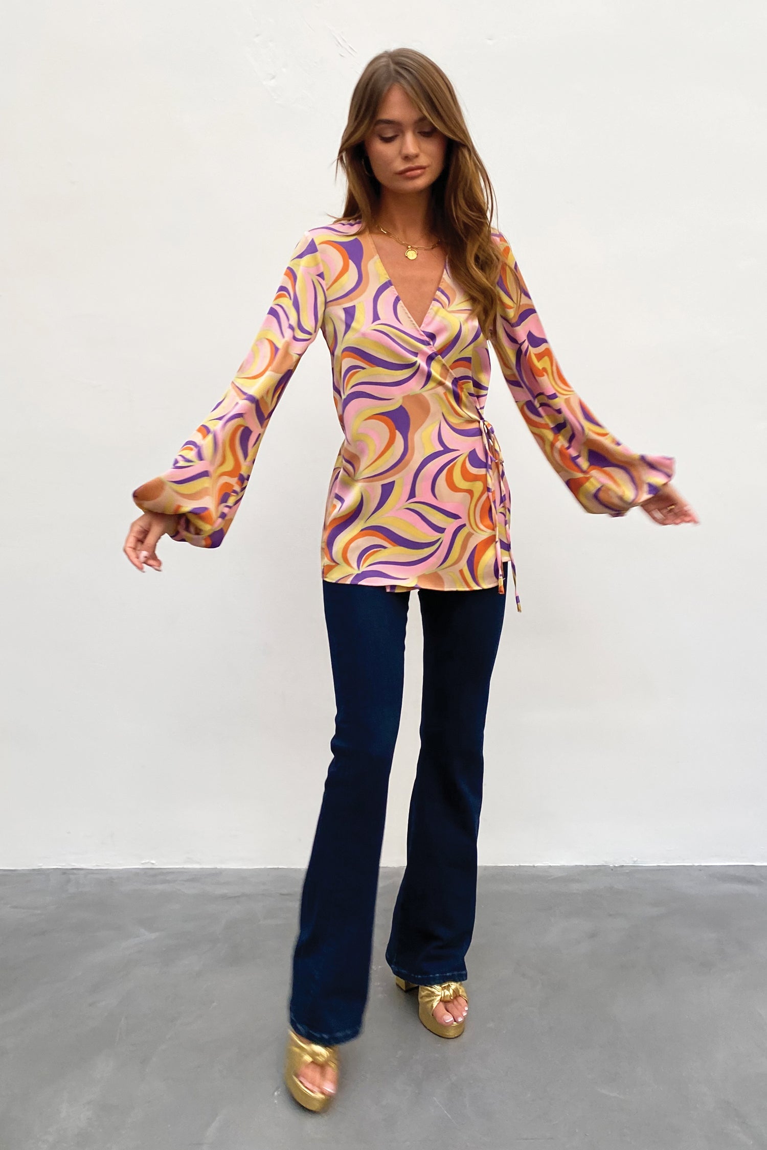 Swirl Oversized Wrap Top