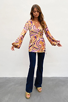 Thumbnail for Swirl Oversized Wrap Top