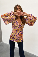 Thumbnail for Swirl Oversized Wrap Top