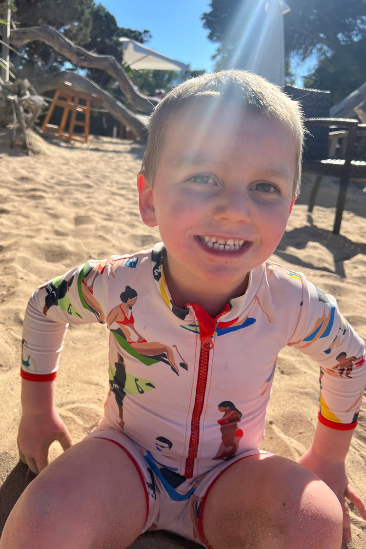 Model wearing Beach Party All In One