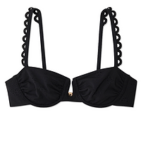 Thumbnail for Broderie Black Bikini Top