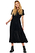 Model wearing Black Animal Devoree Dress standing facing the camera