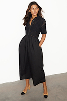 Thumbnail for  caption_Model wears Black Palm Broderie Hayley Dress in UK size 10/ US 6