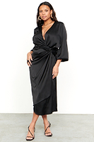 Thumbnail for Model wearing Black Midi Vienna Dress standing facing the camera