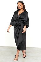 Thumbnail for Model wearing Black Midi Vienna Dress standing facing the camera