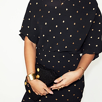 Thumbnail for caption_Model wears Black Plisse Mini Tilly Dress in UK size 10/ US 6