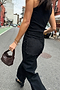 Black Scallop Detail Jeans