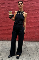 Thumbnail for caption_Model wears Black Scallop Detail Jeans in UK size 10/ US 6