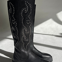 Thumbnail for Model wearing Black Studded Boot