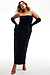 Model wearing Black Velvet Maxi Dress standing facing the camera