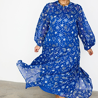 Thumbnail for Blue Running Wild Paisley Bibi Dress