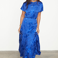 Thumbnail for caption_Model wears Blue Love Lock Erin Dress in UK size 10/ US 6