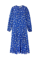 Thumbnail for Blue Running Wild Paisley Bibi Dress Petite