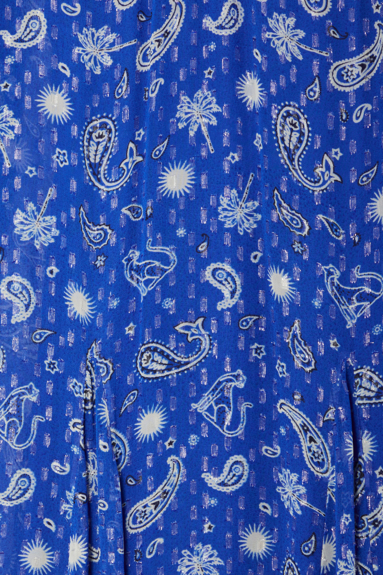 Blue Running Wild Paisley Bibi Dress Petite