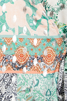 Thumbnail for Boho Print Short Sleeve Wrap Top - Curve