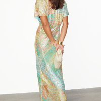 Thumbnail for caption_Model wears Pastel Boho Elodie Dress in UK size 10/ US 6