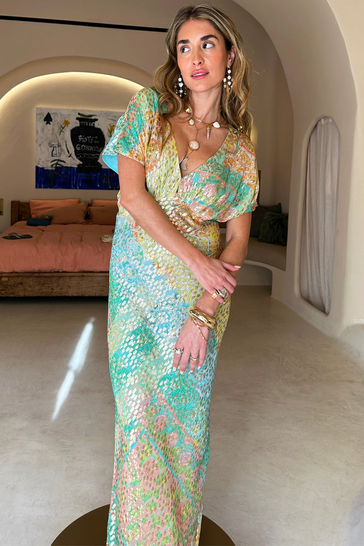caption_Model wears Pastel Boho Elodie Dress in UK size 10/ US 6
