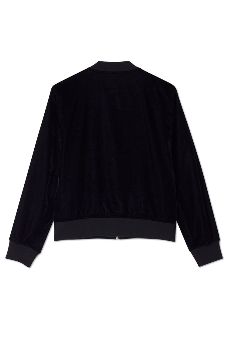 Black Velvet Bomber Jacket