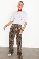 Thumbnail for caption_Model wears Boob Crop T-shirt in UK size 10/ US 6