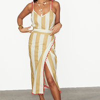Thumbnail for Camel Stripe Jaspre Skirt