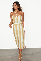 Thumbnail for Camel Stripe Jaspre Skirt