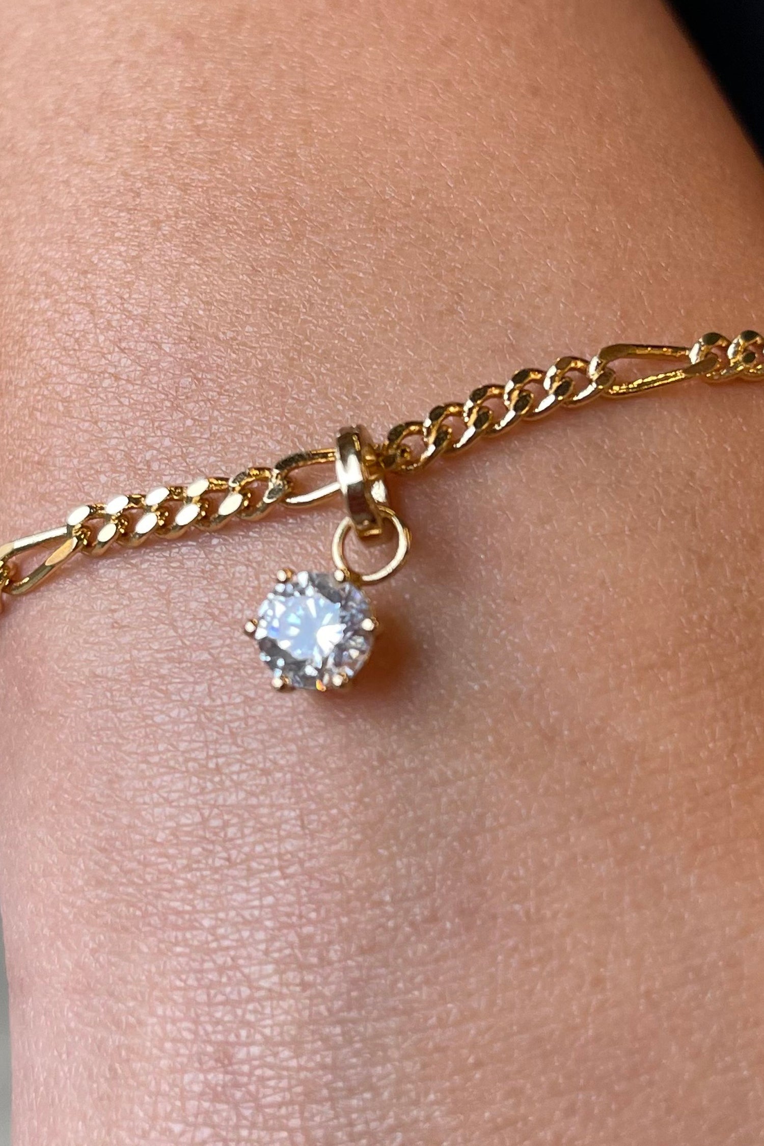 Gold Plated Solitaire Charm