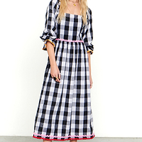 Thumbnail for Model wearing Gingham Macy Midi Dress standing facing the camera 