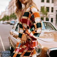 Thumbnail for Check Oversized Wrap Top