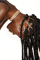 Thumbnail for Model wearing XL Gold Tone Chain & Rhinestone Choker